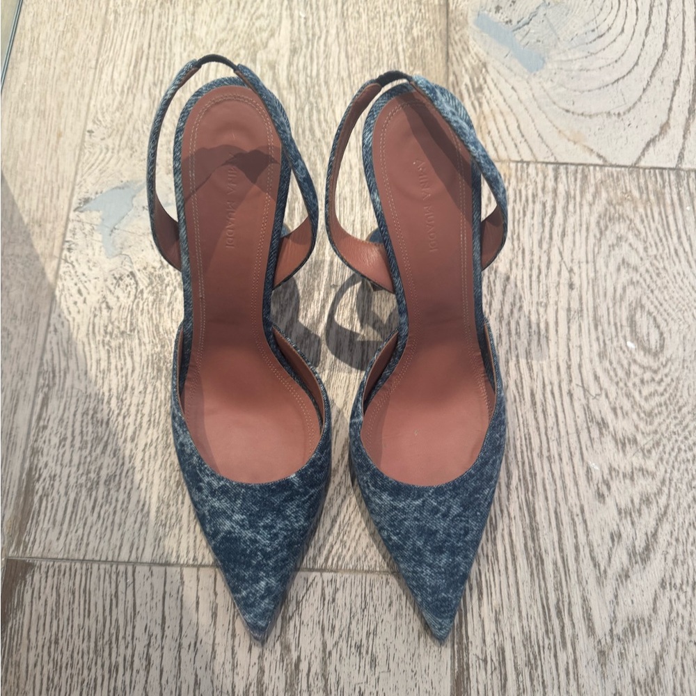 Amina Muaddi Denim Heels - 40.5